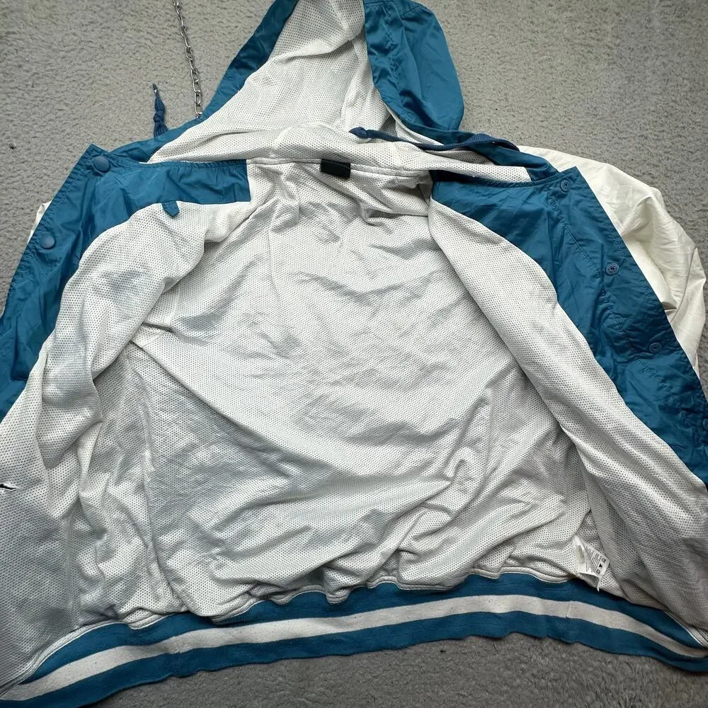 Nike 483288-482 Air Jordan Varsity Hoodie Snap Button Windbreaker Men Large Blue